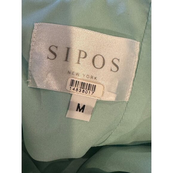 Samantha Sipos Blue Green V Neck Cut Out Halter Tie Butterfly Slip Dress M - Picture 11 of 11